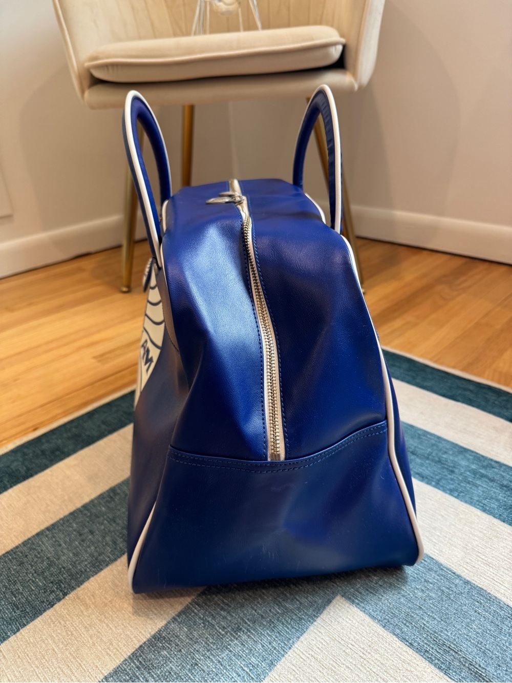 Pan Am Blue Travel Duffel Bag with White Logo - Picture 2 of 9